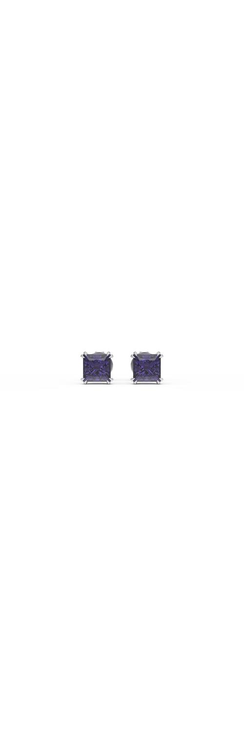 18K white gold earrings with iolites of 0.66ct