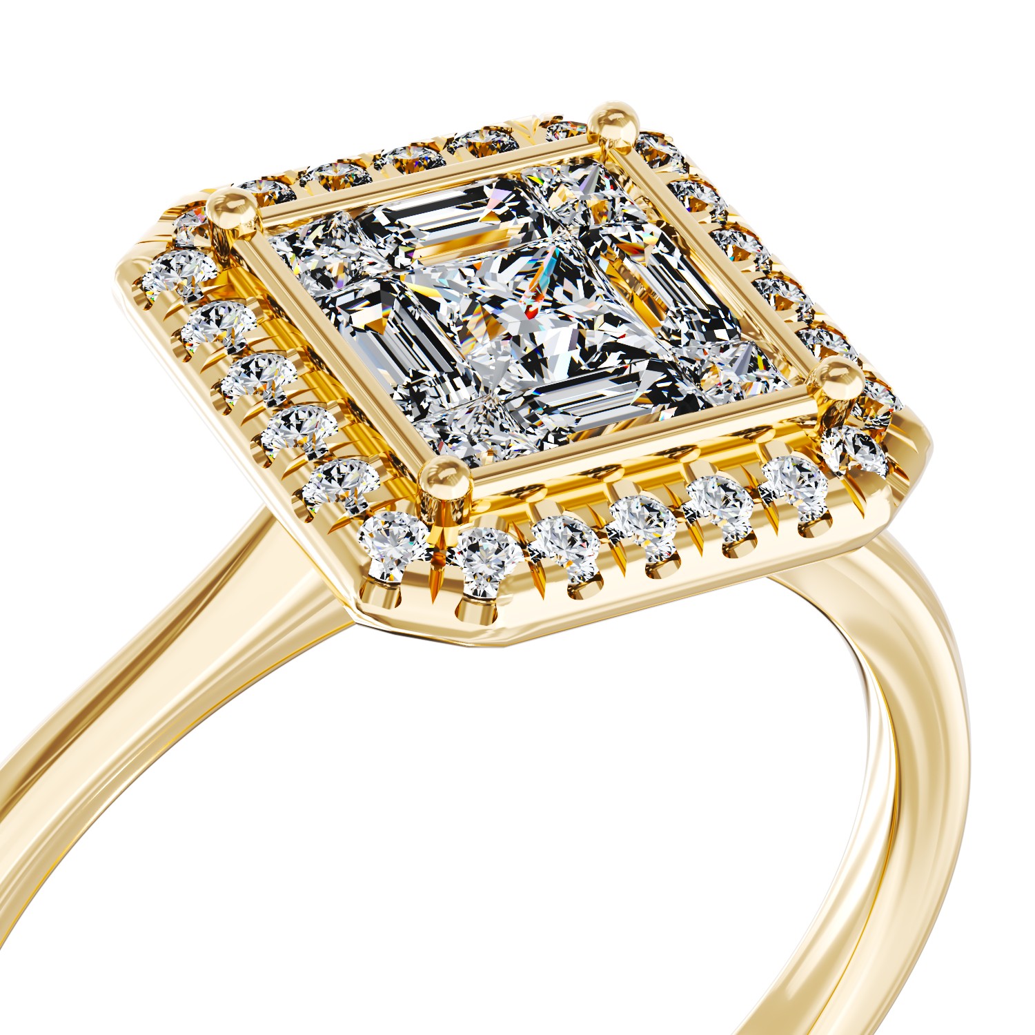 Eljegyzési gyűrű 18K-os sárga aranyból 0,48ct gyémánttal