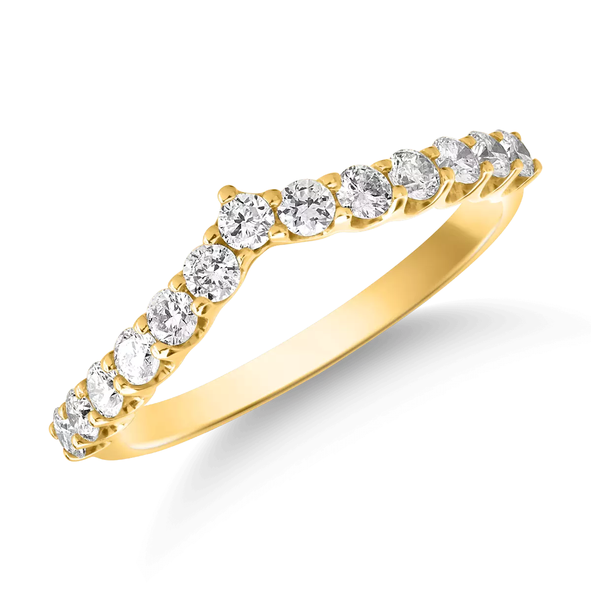 18 k sárga arany gyűrű gyémántokkal 0.5ct