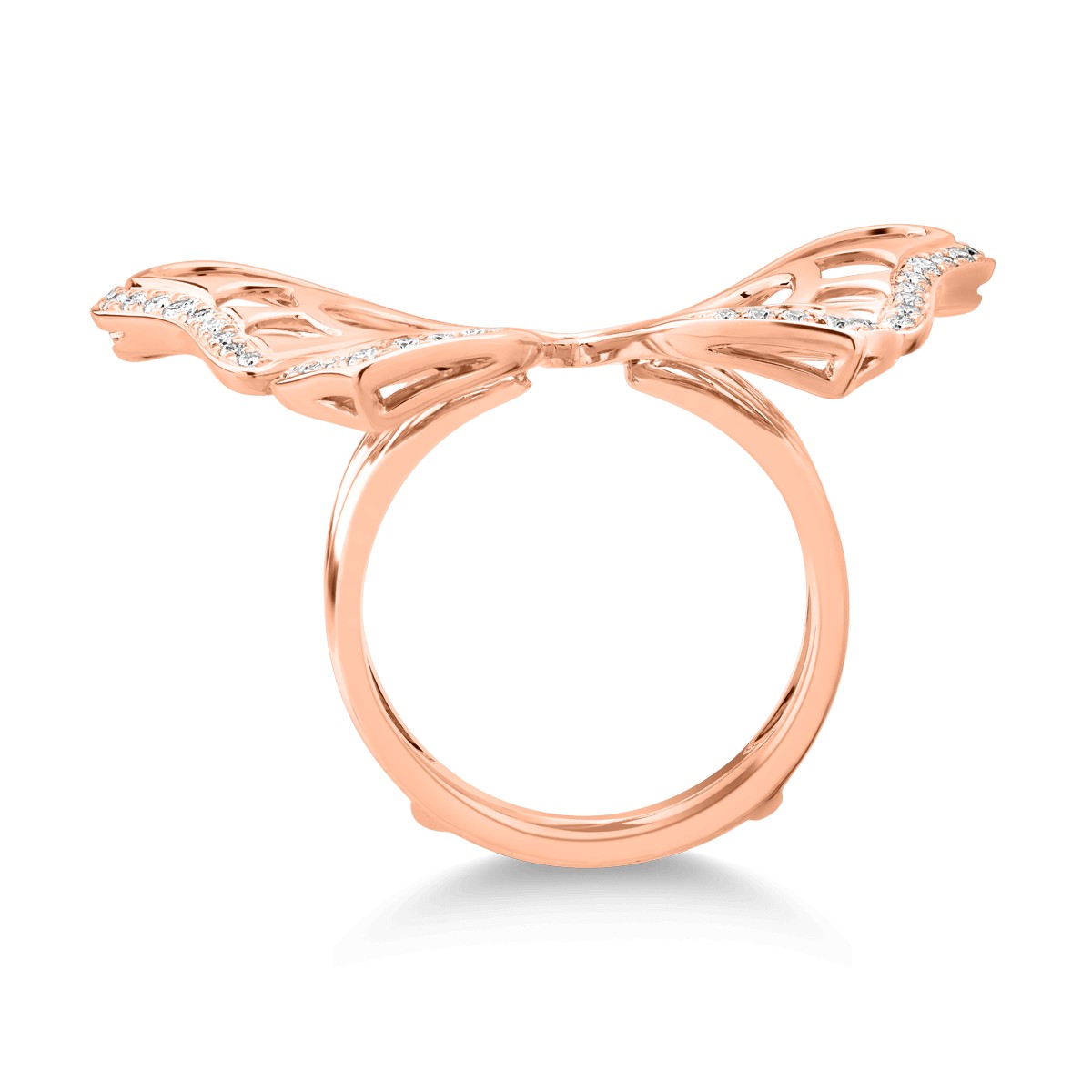 18K rózsaszín arany gyűrű 11.4ct rózsakvarccal és 0.37ct gyémántokkal