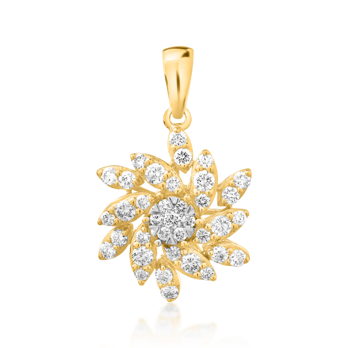 14K yellow gold pendant with diamonds of 0.51ct