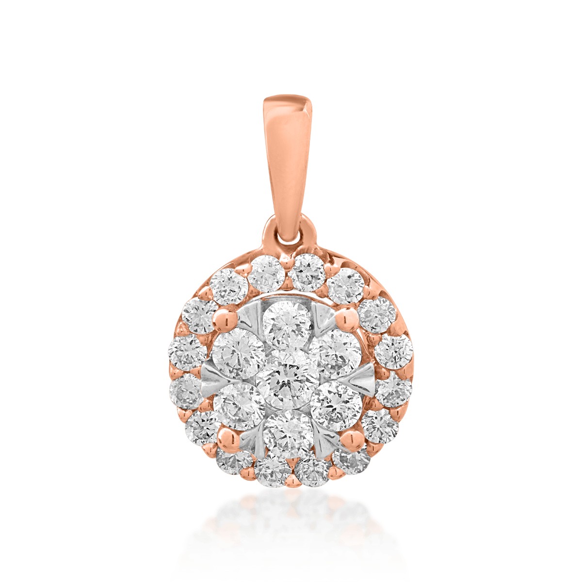 Pandantiv din aur roz de 18K cu diamante de 0.5ct
