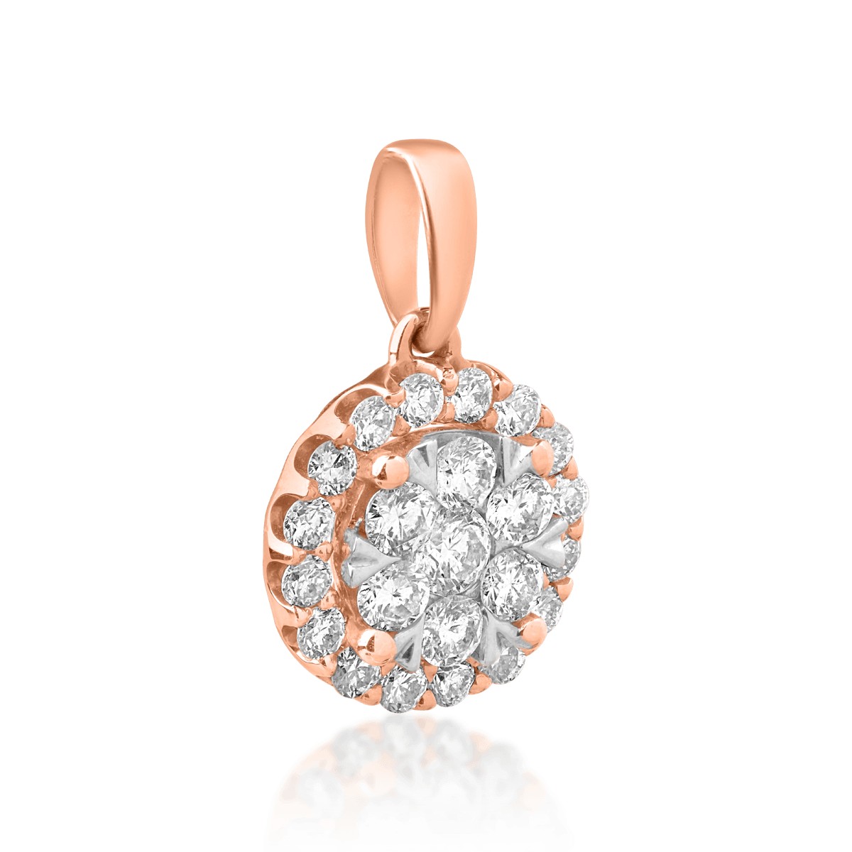18K rose gold pendant with 0.5ct diamonds.