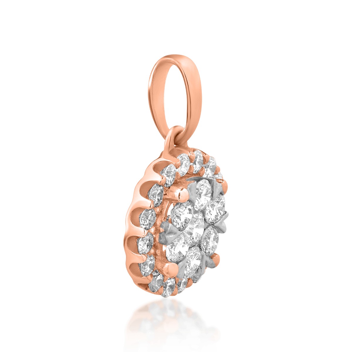 18K rose gold pendant with 0.5ct diamonds.