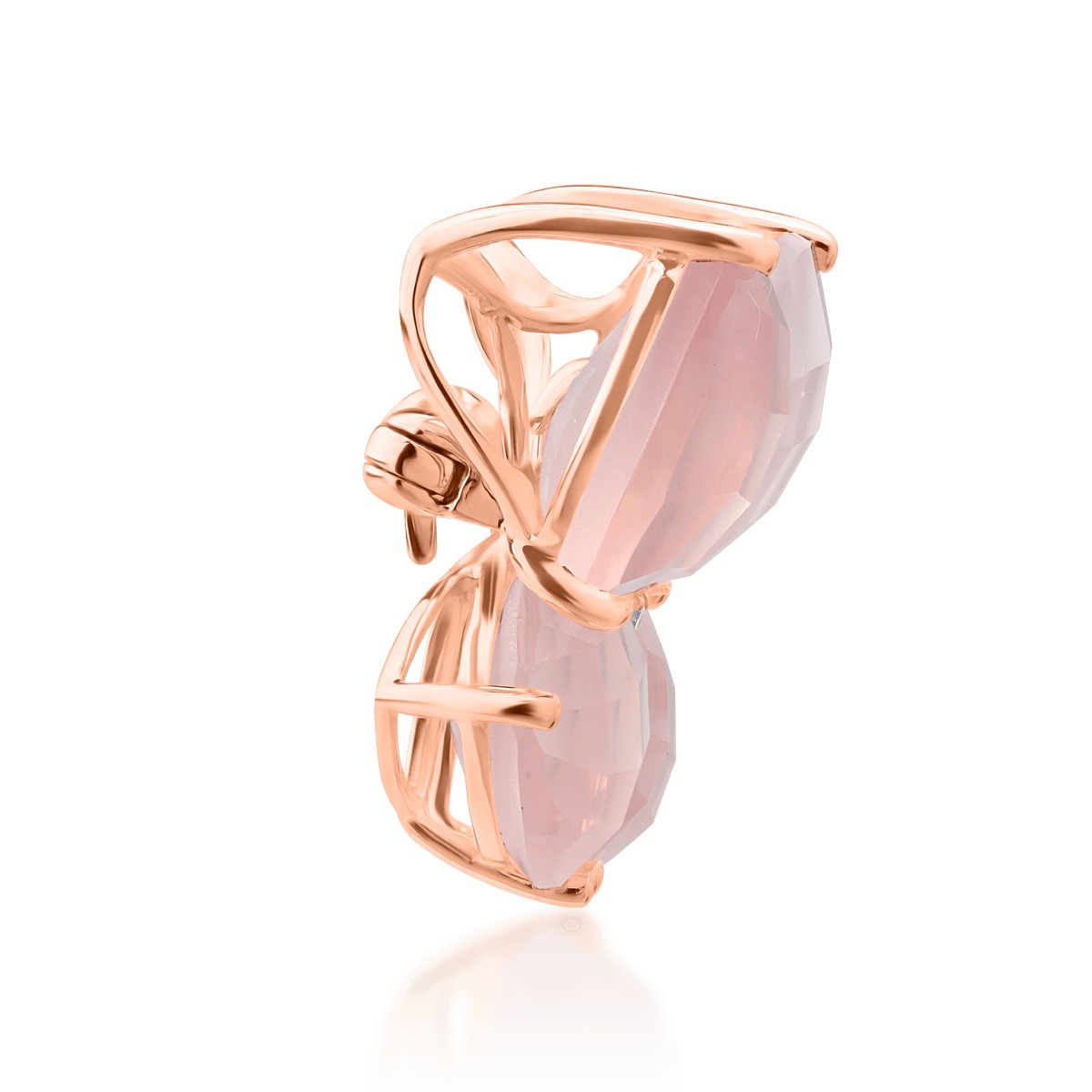 18K rose gold brooch with 11.4ct rose quartz and 0.39ct diamonds