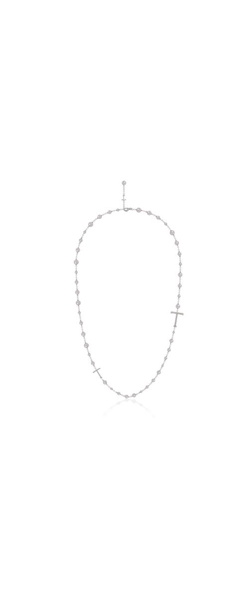 18K white gold necklace with 97.56ct fresh water cultured pearls and 0.49ct diamonds