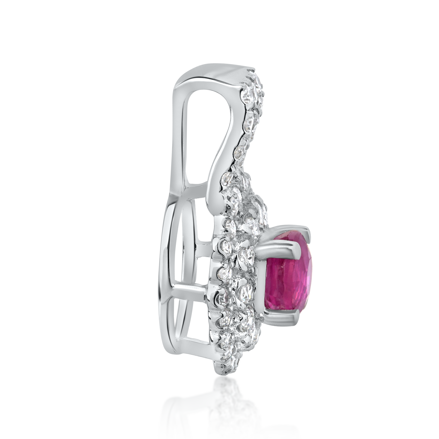 18K white gold pendant with 0.33ct ruby and 0.24ct diamonds