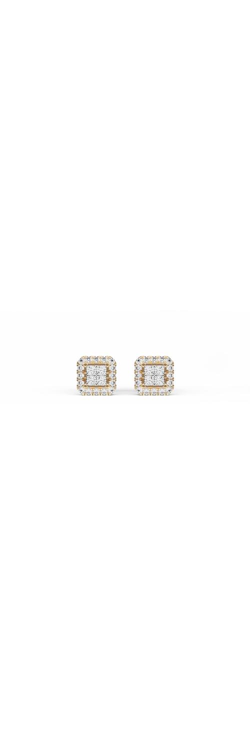 18K yellow gold earrings with diamonds of 037ct
