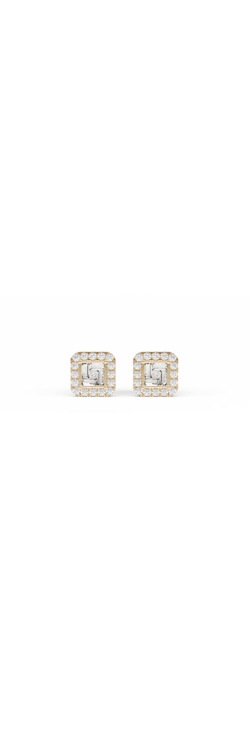 18K yellow gold earrings with diamonds of 0.77ct