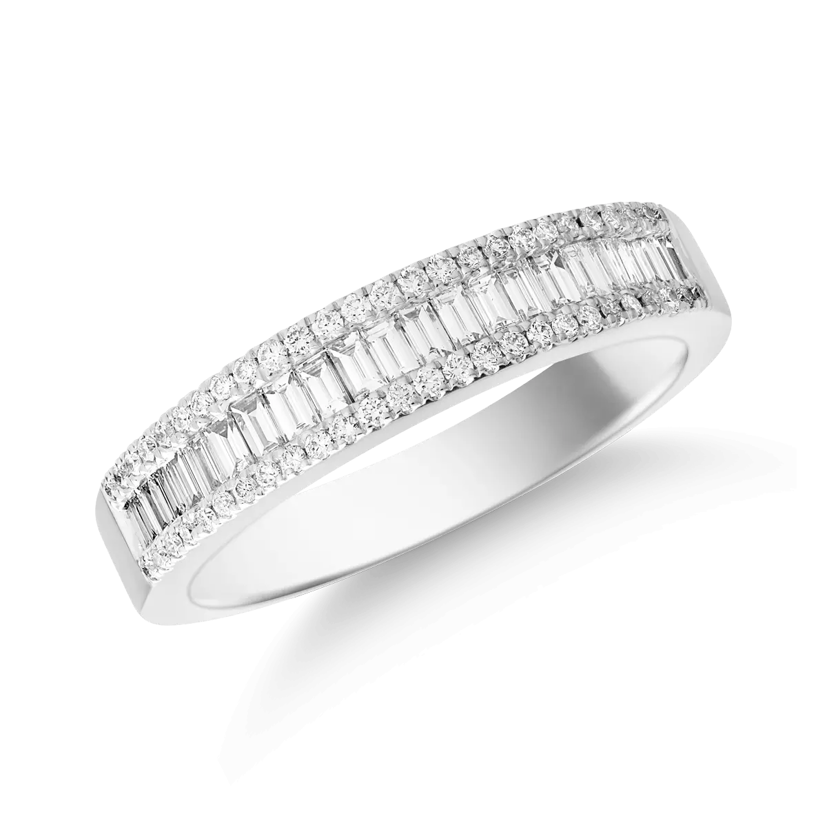 Inel din aur alb de 18K cu diamante de 0.48ct