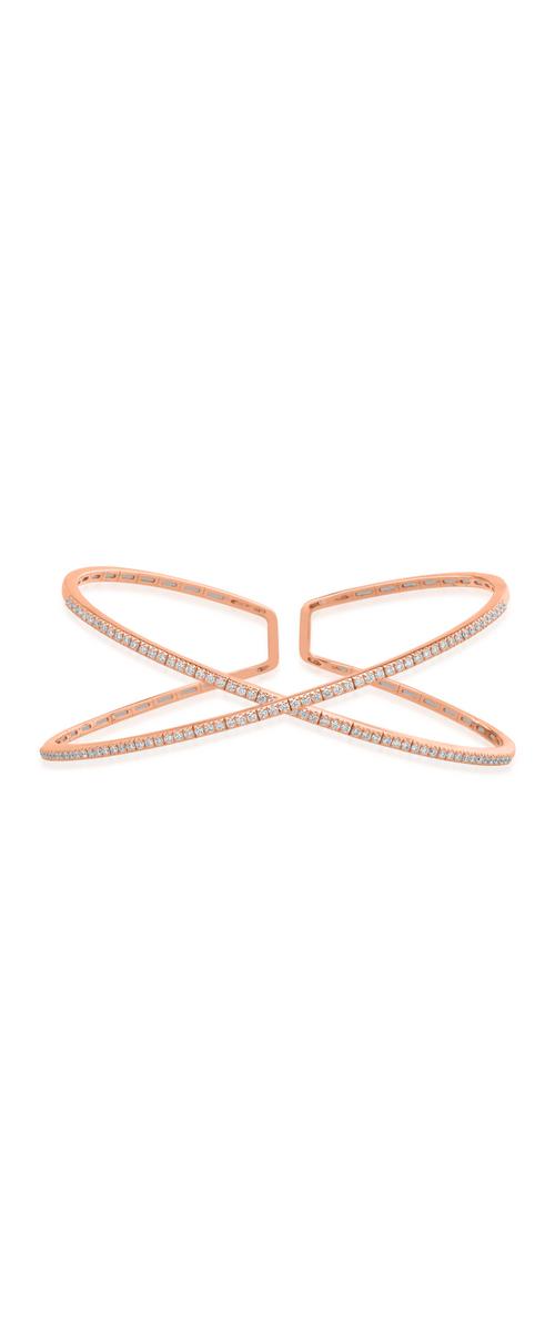 18K rose gold fixed bracelet with diamonds of 0.87ct