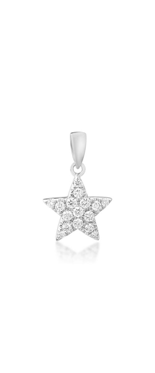 14K white gold star pendant with 0.17ct diamonds