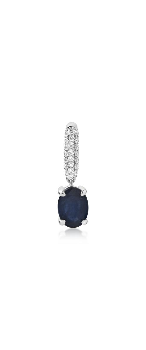 18K white gold pendant with sapphire of 0.925ct and diamonds of 0.11ct