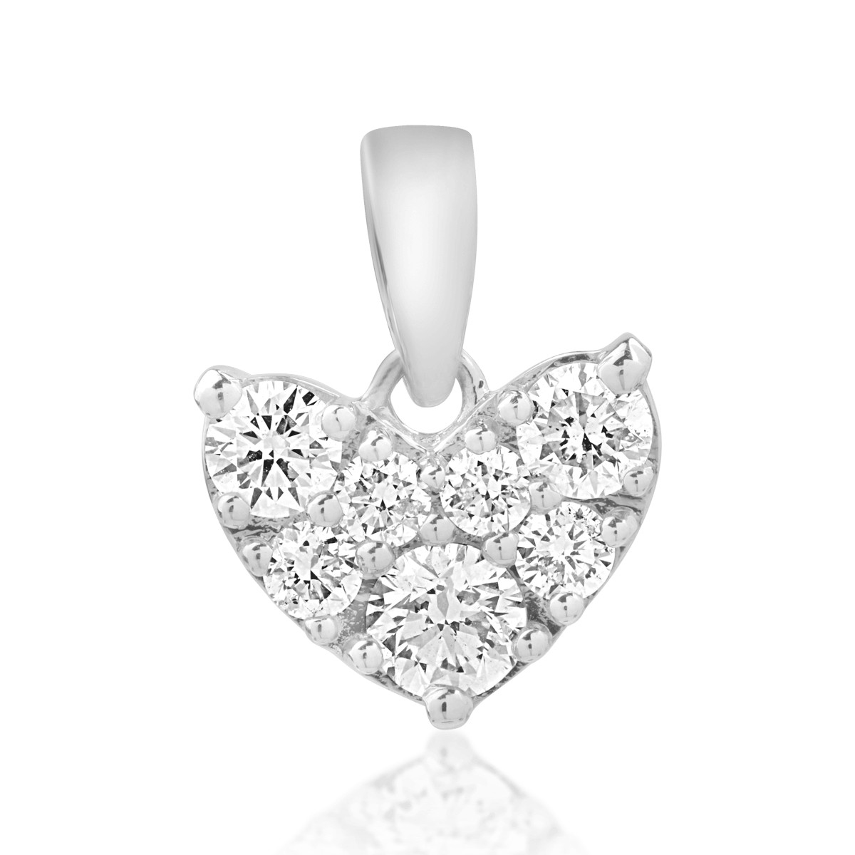 Висулка сърце от бяло злато 18К с диаманти 0.5гкт