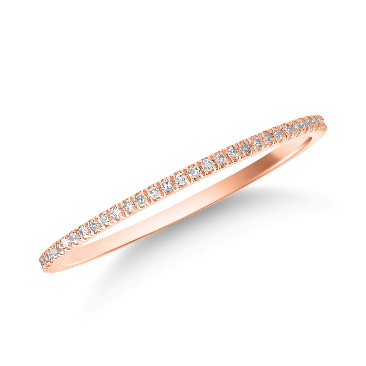 Inel din aur roz de 18K cu diamante de 0.14ct