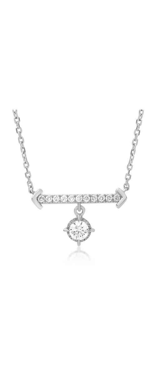 18K white gold pendant necklace with 0.29ct diamonds