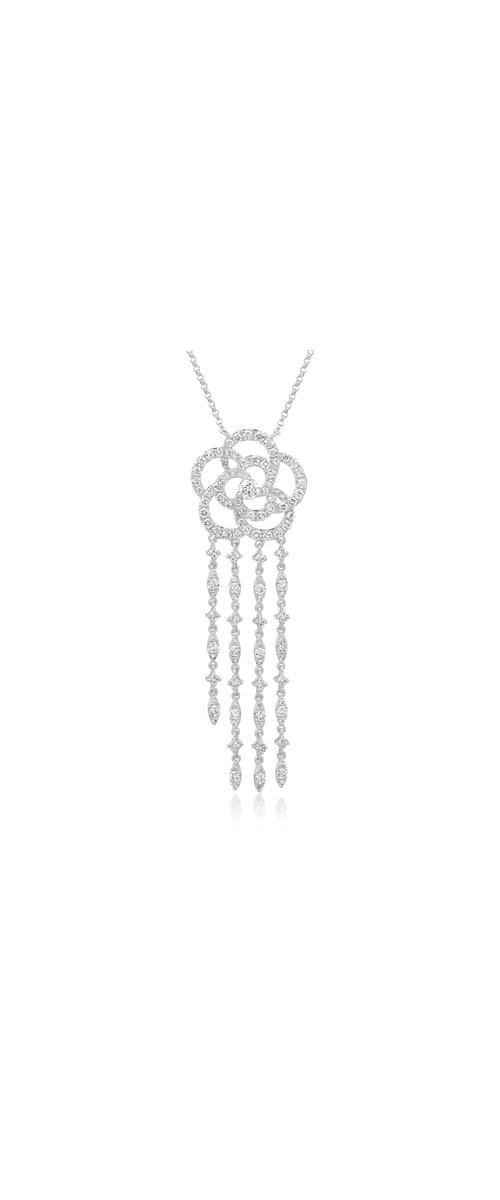 18K white gold pendant necklace with 1.71ct diamonds