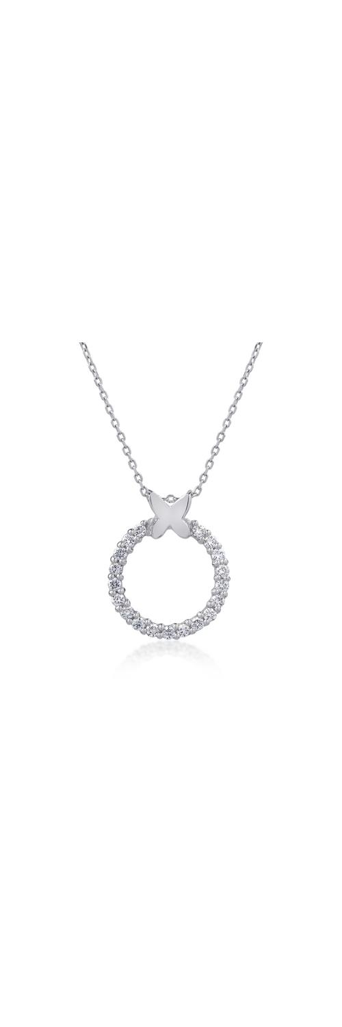 14K white gold pendant necklace with 0.475ct diamonds