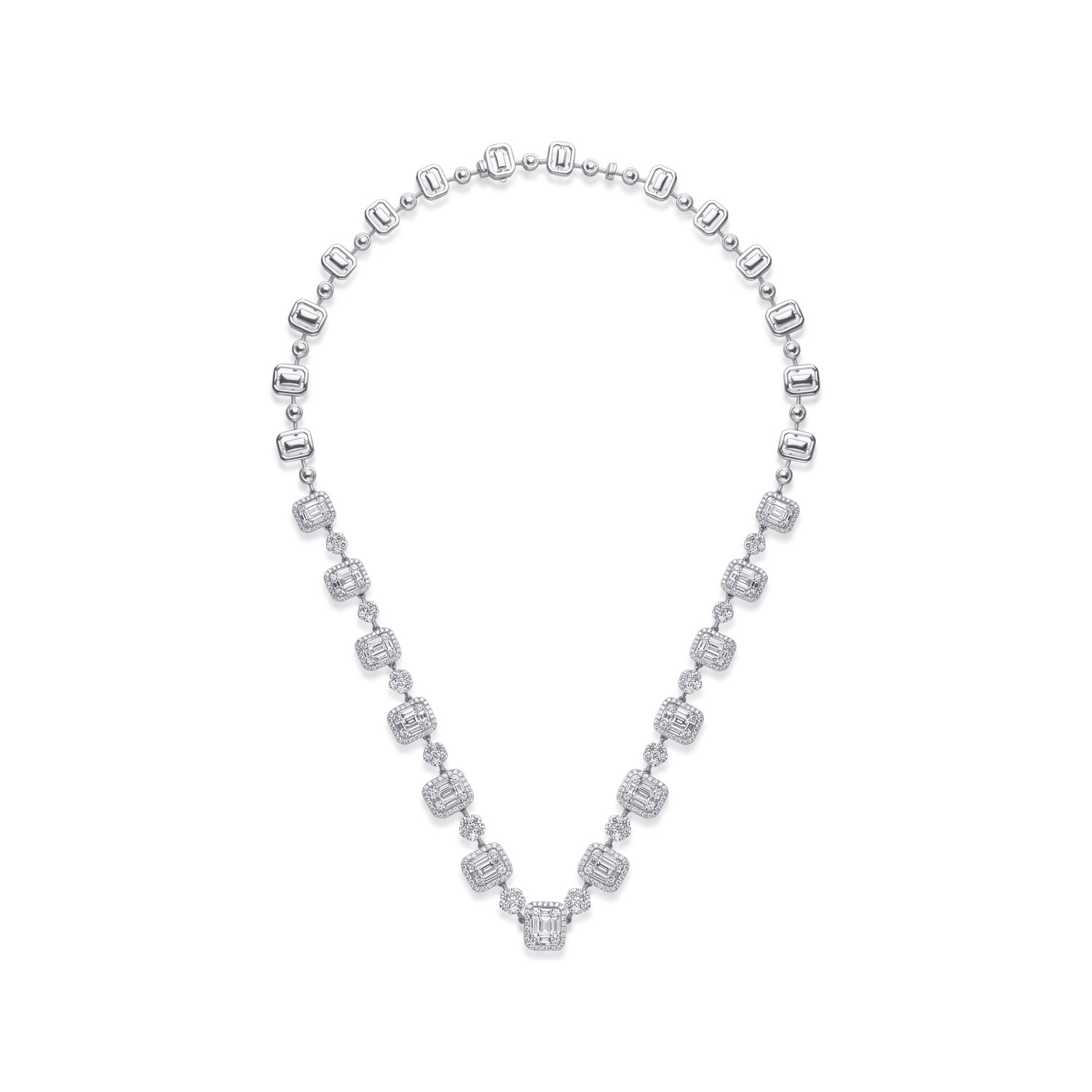 18K white gold necklace with 4.65ct diamonds