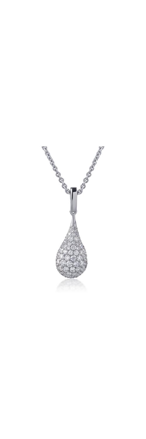 18K white gold pendant necklace with 1.51ct diamonds