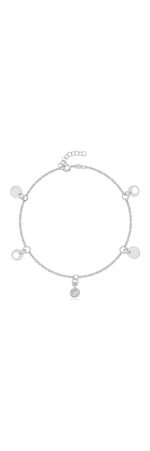 14K white gold ankle bracelet with charms