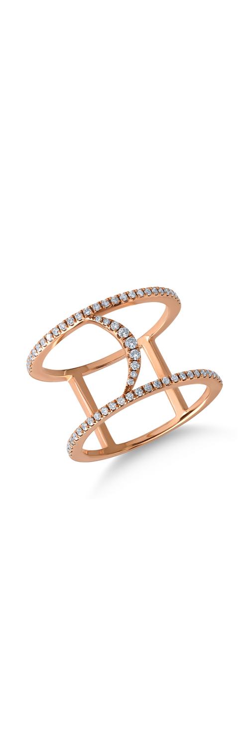 18K rose gold ring with 0.34ct diamonds