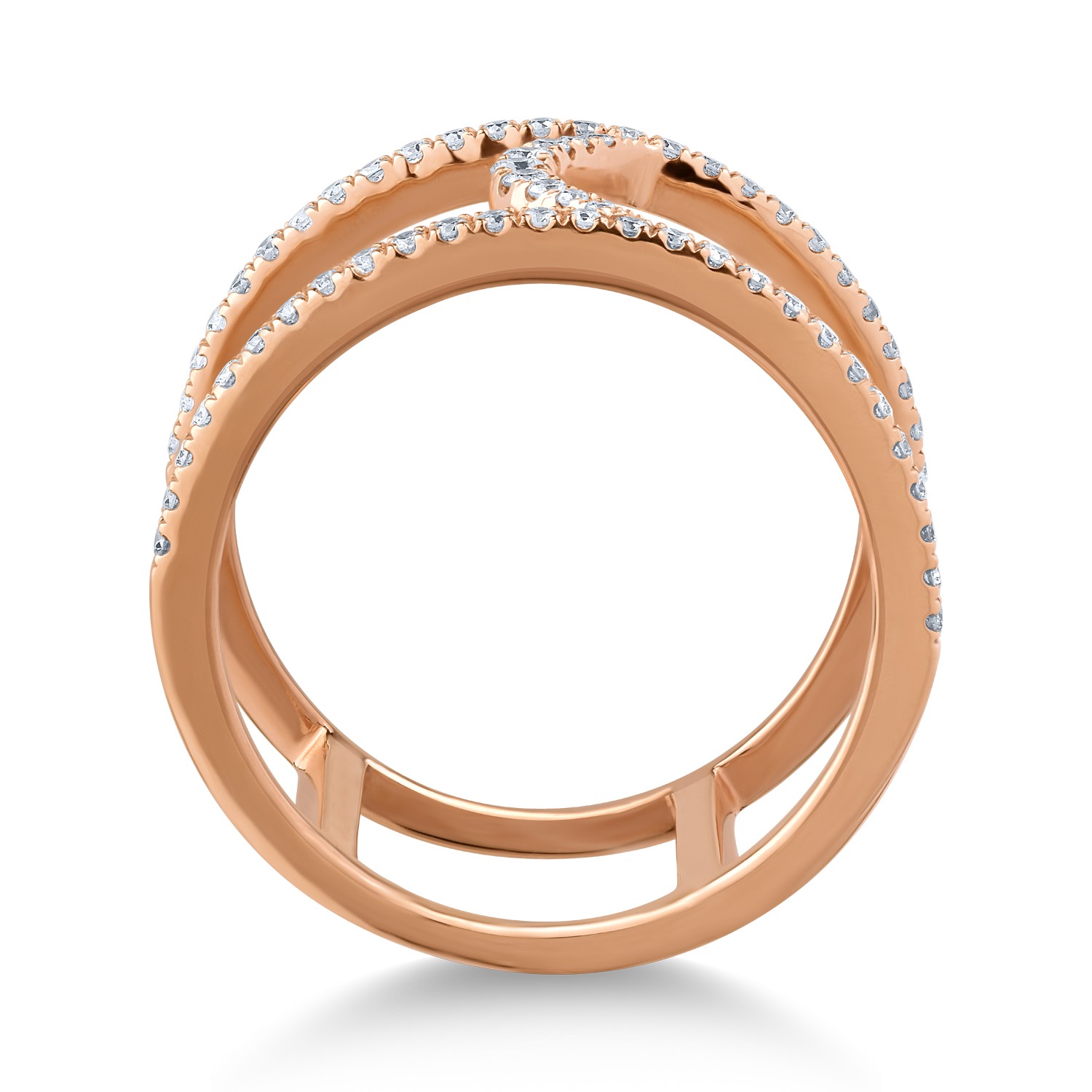 Inel din aur roz de 18K cu diamante de 0.34ct