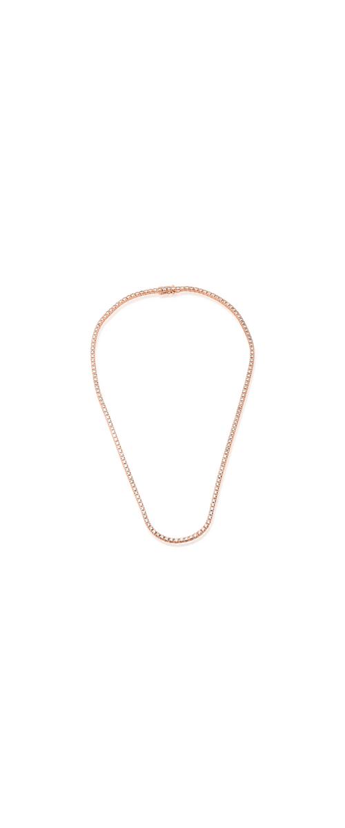 18K rose gold tennis necklace with 4.5ct brown diamonds