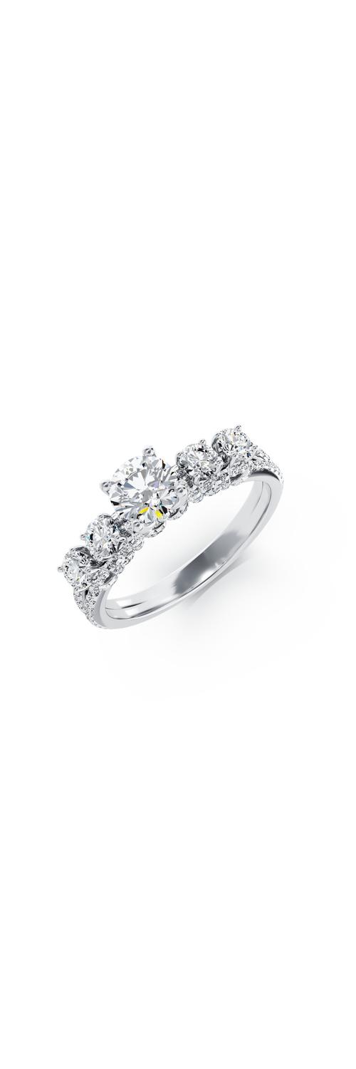 18K white gold engagement ring with 0.63ct diamond and 0.82ct diamonds