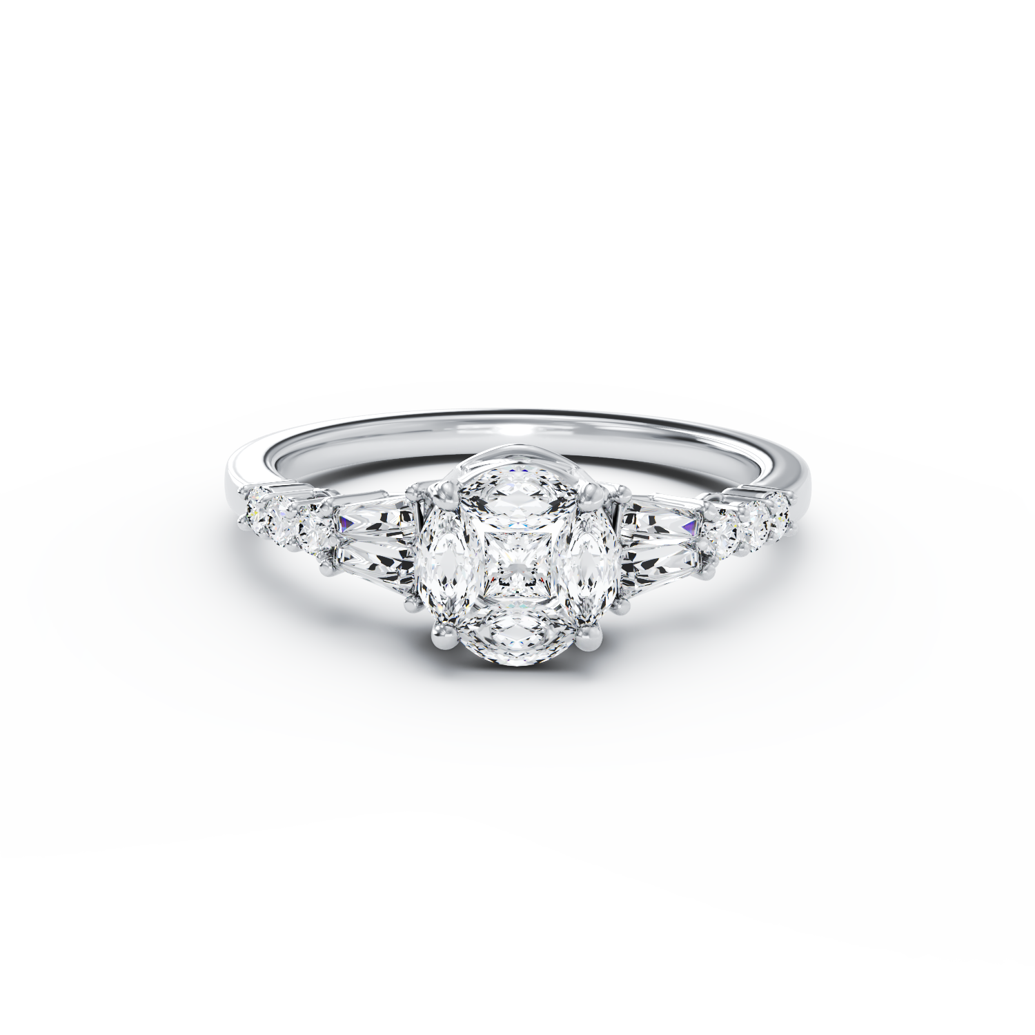 18K fehérarany eljegyzési gyűrű 0.6ct gyémántokkal