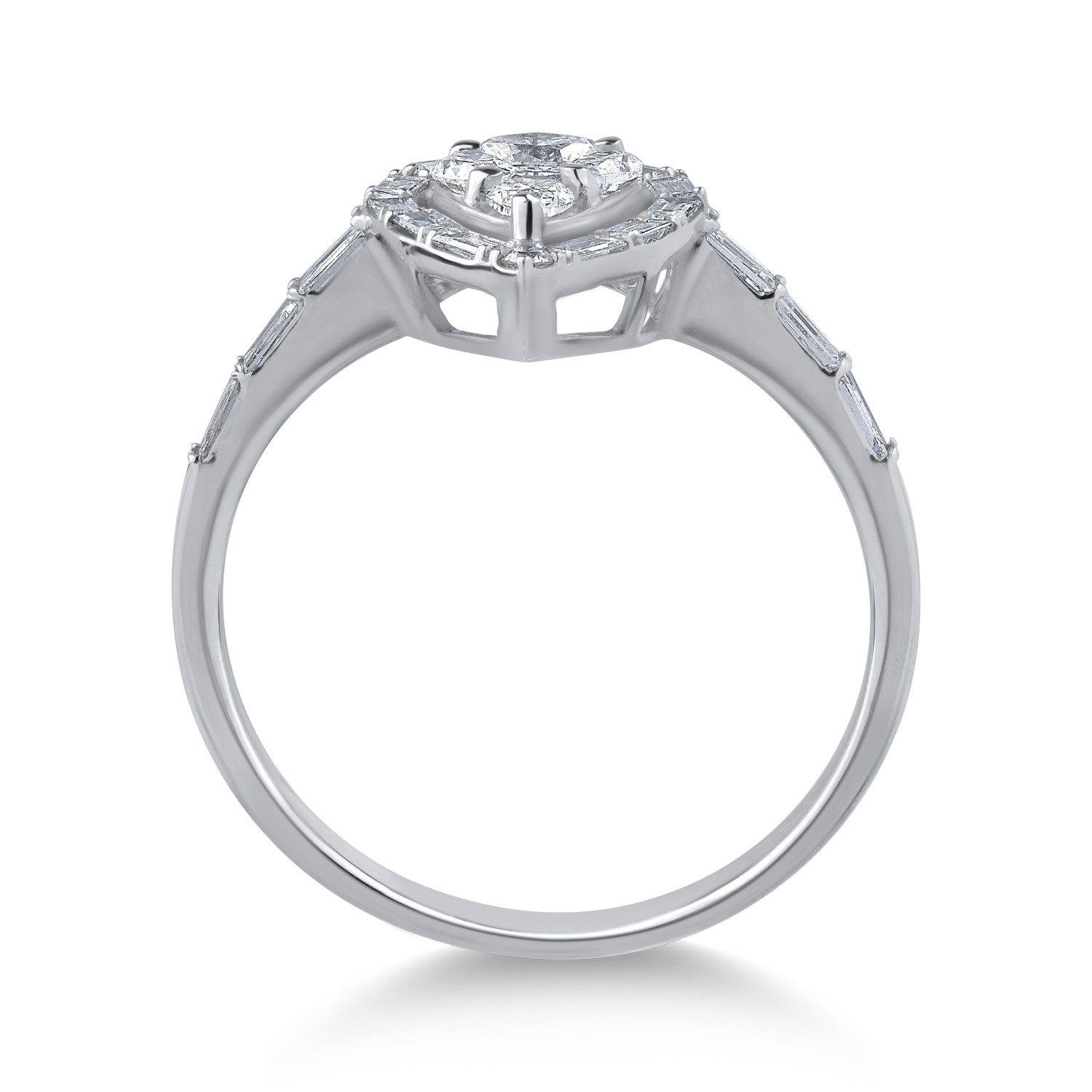 18K fehérarany gyűrű 0.93ct gyémántokkal