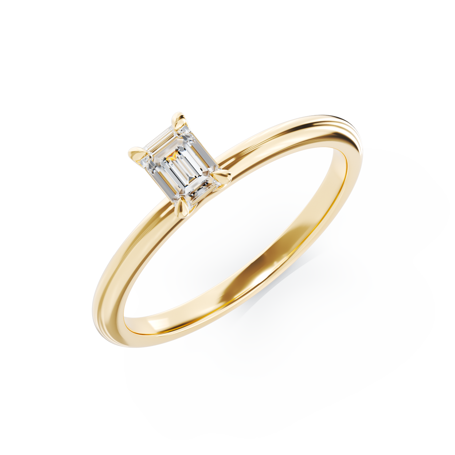 18k yellow gold engagement ring with 0.3ct Solitaire diamond
