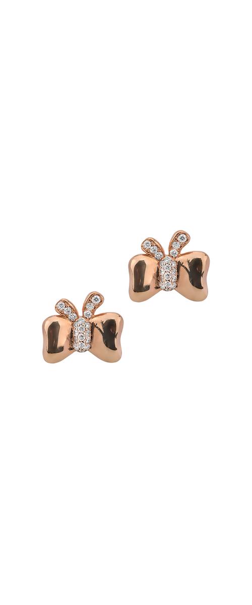 18K rose gold earrings with 0.1ct diamonds