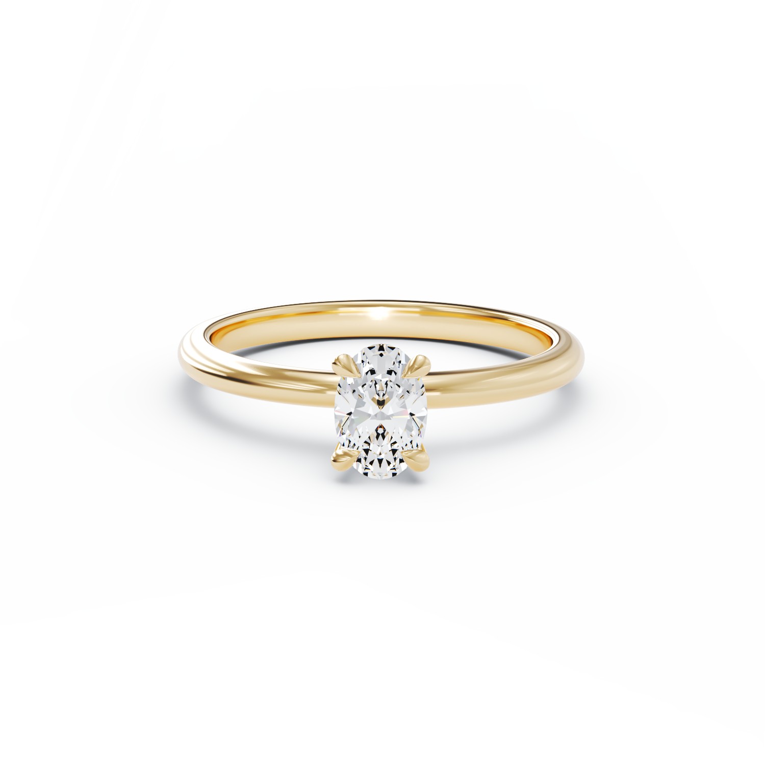 18K sárga arany eljegyzési gyűrű 0.3ct szoliter gyémánt
