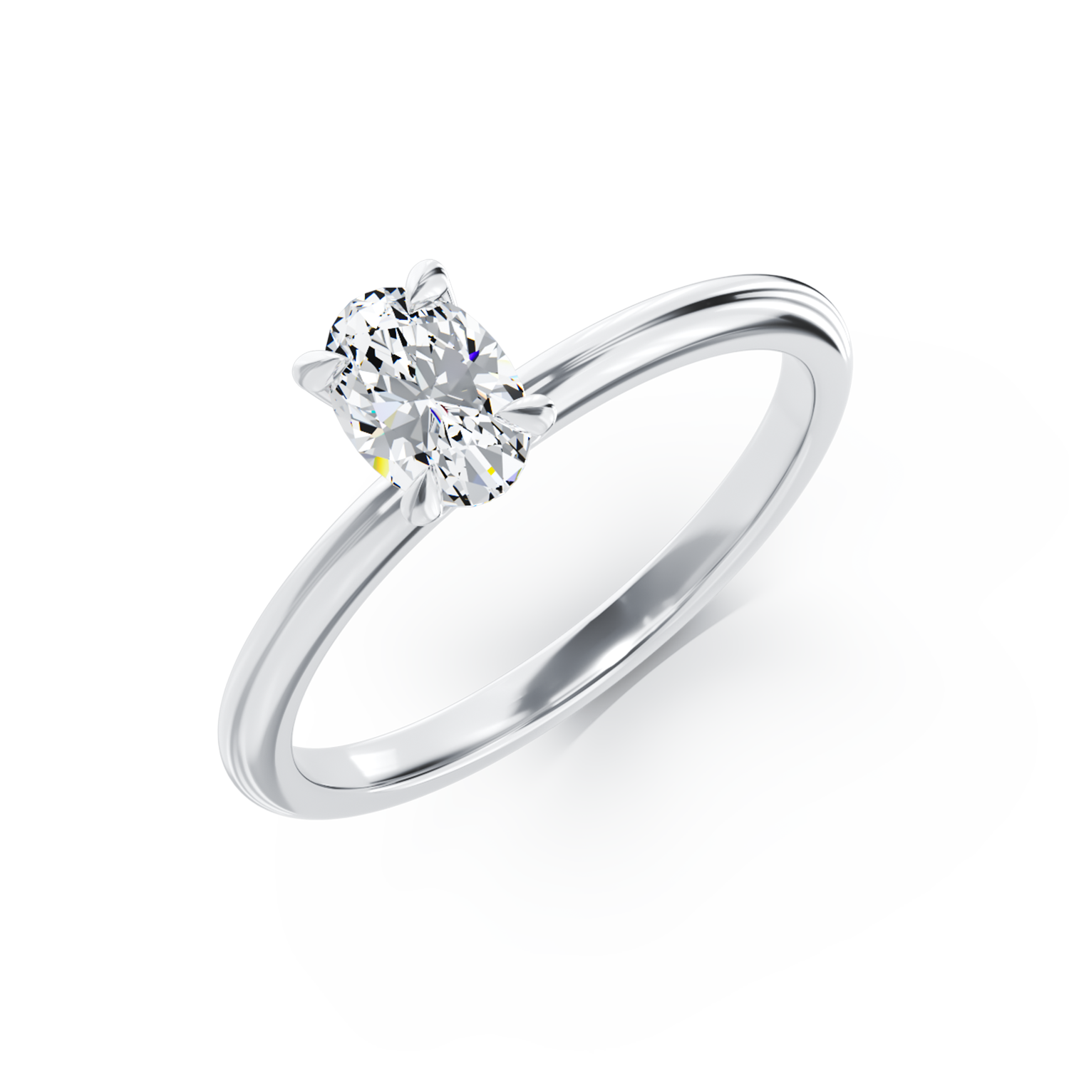 Inel de logodna din aur alb de 18K cu un diamant solitaire de 0.3ct 0.3ct