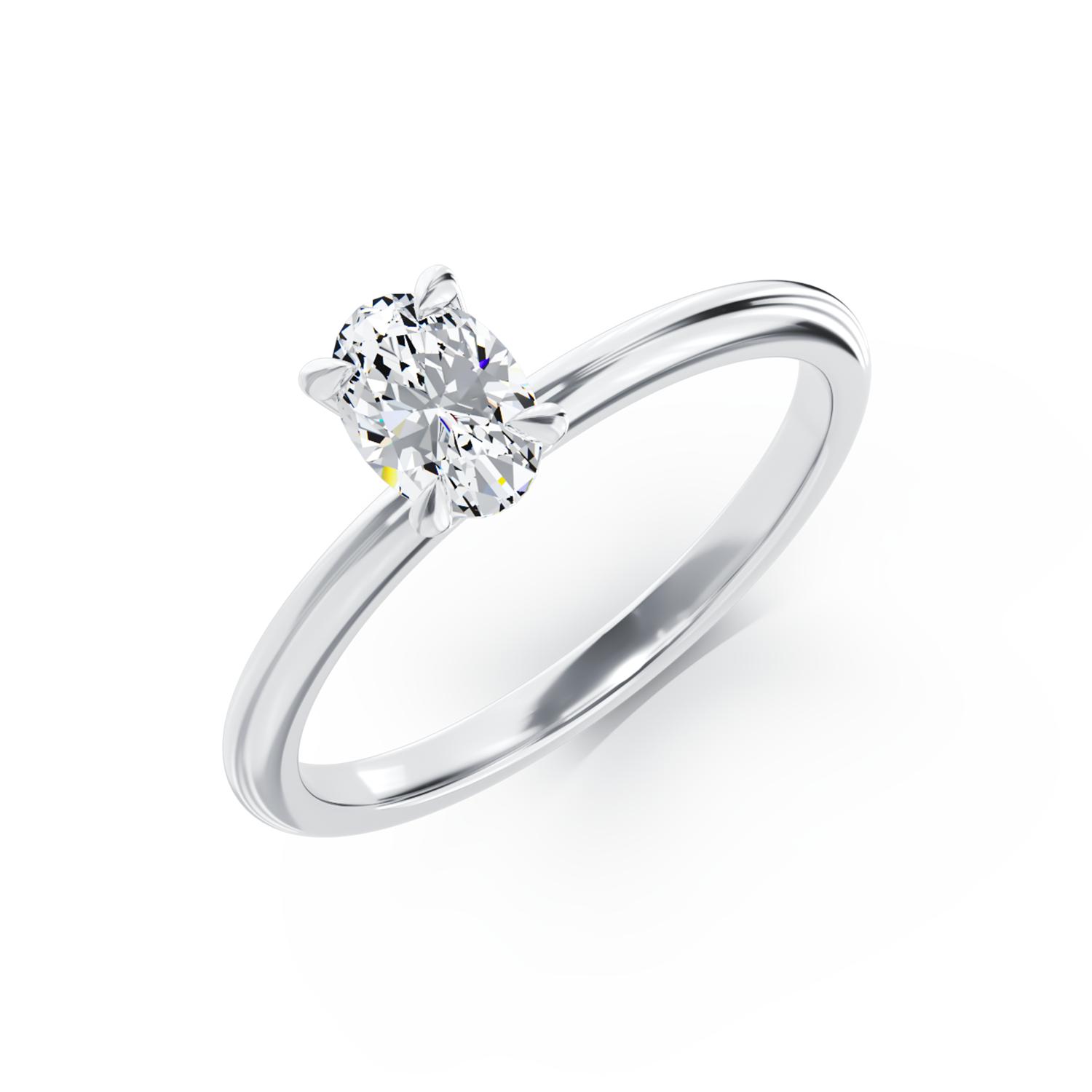 18K white gold engagement ring with diamond of 0.3ct