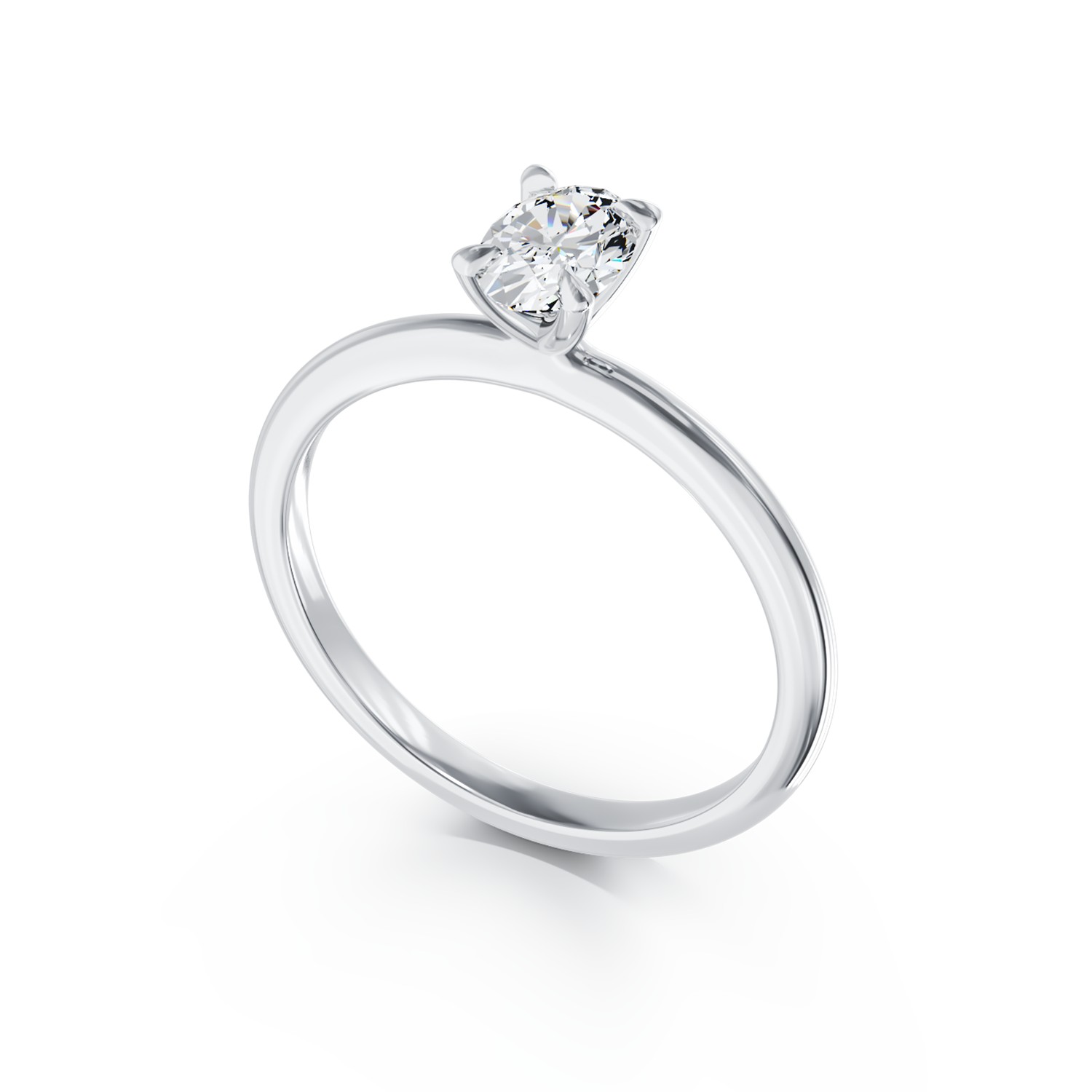 Годежен пръстен от бяло злато 18К с диамант 0.3гкт