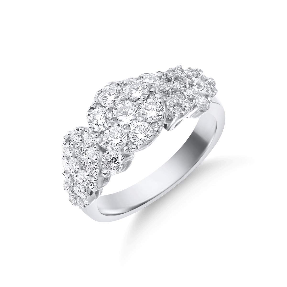 18K white gold ring with diamonds of 1.66ct