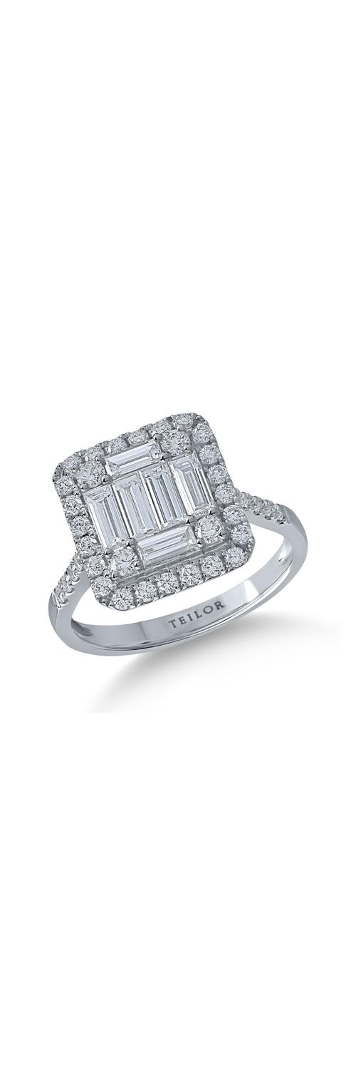 Fehérarany gyűrű 1.3ct gyémántokkal
