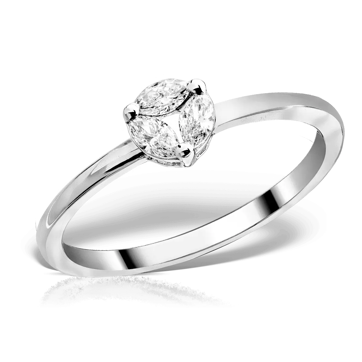 18K white gold ring with 0.193ct diamonds