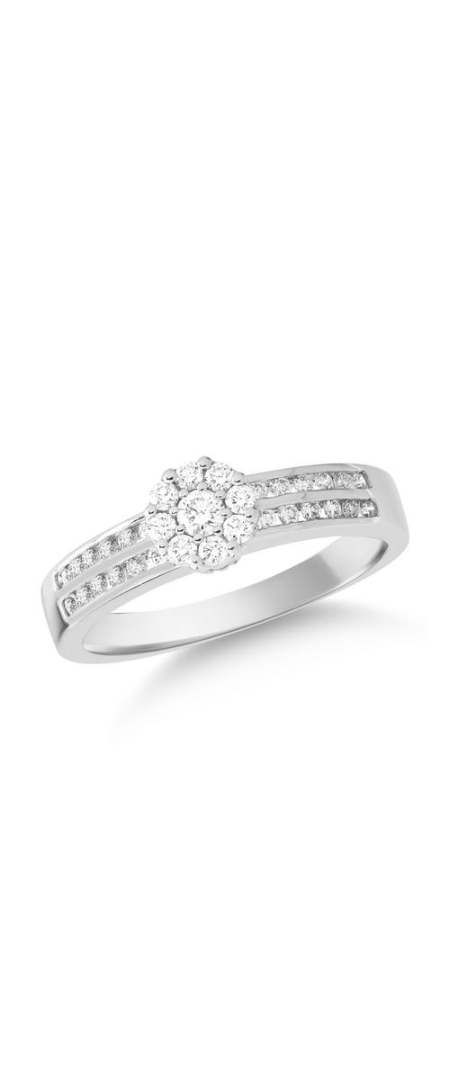 18k fehér arany gyűrű gyémántokkal 0,39ct