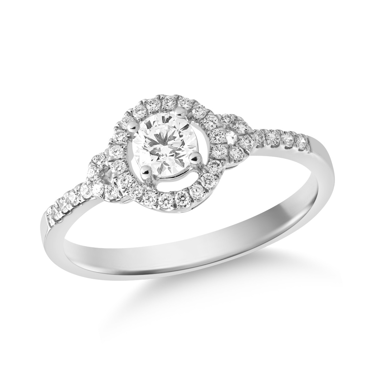 18k fehér arany gyűrű gyémántokkal 0.45ct
