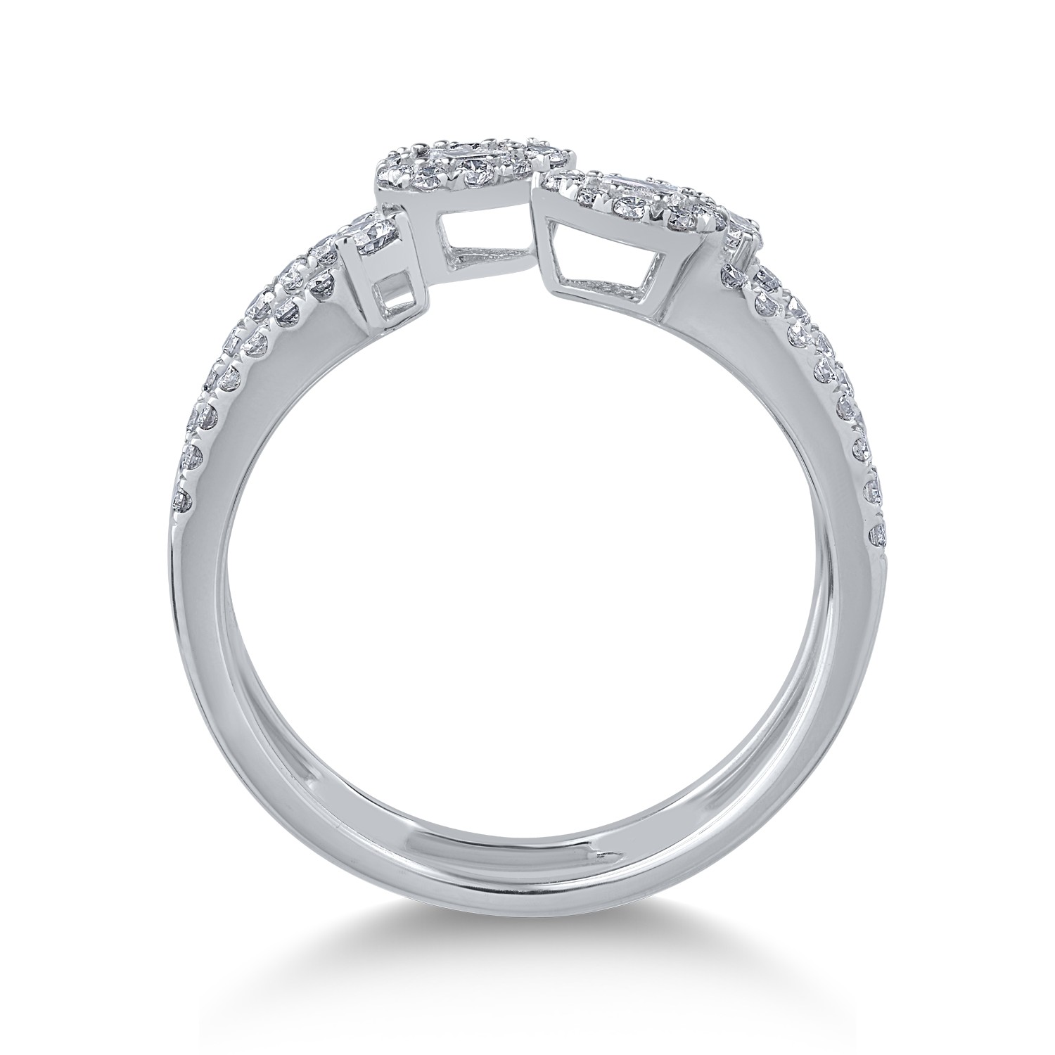 18K fehérarany gyűrű 0.44ct gyémánttal és 0.07ct gyémántokkal