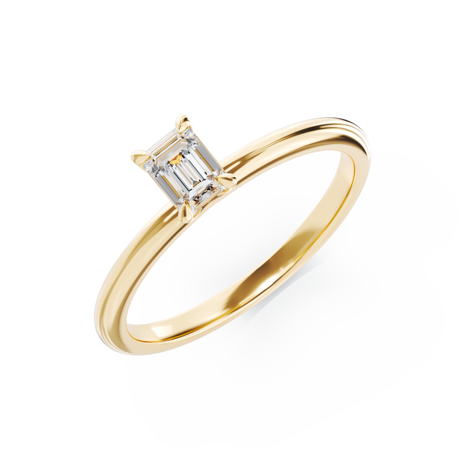 18k sárga arany eljegyzési gyűrű 0.4CT magányos gyémánt