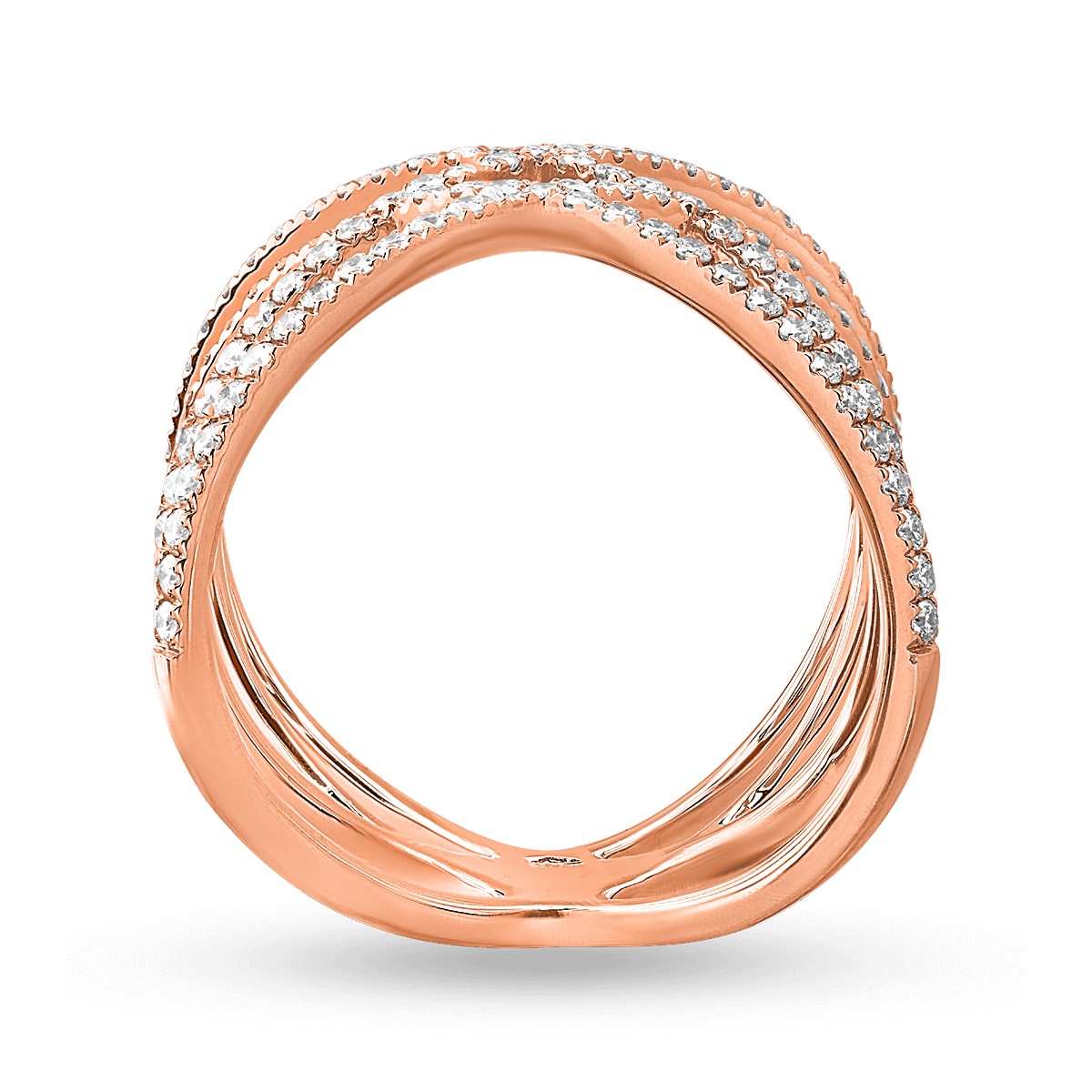 Inel din aur roz de 18K cu diamante de 0.66ct