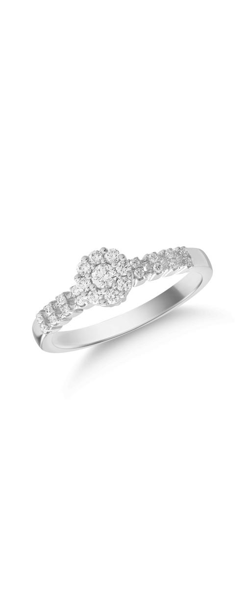 18 k fehér arany gyűrű gyémántokkal 0.27ct