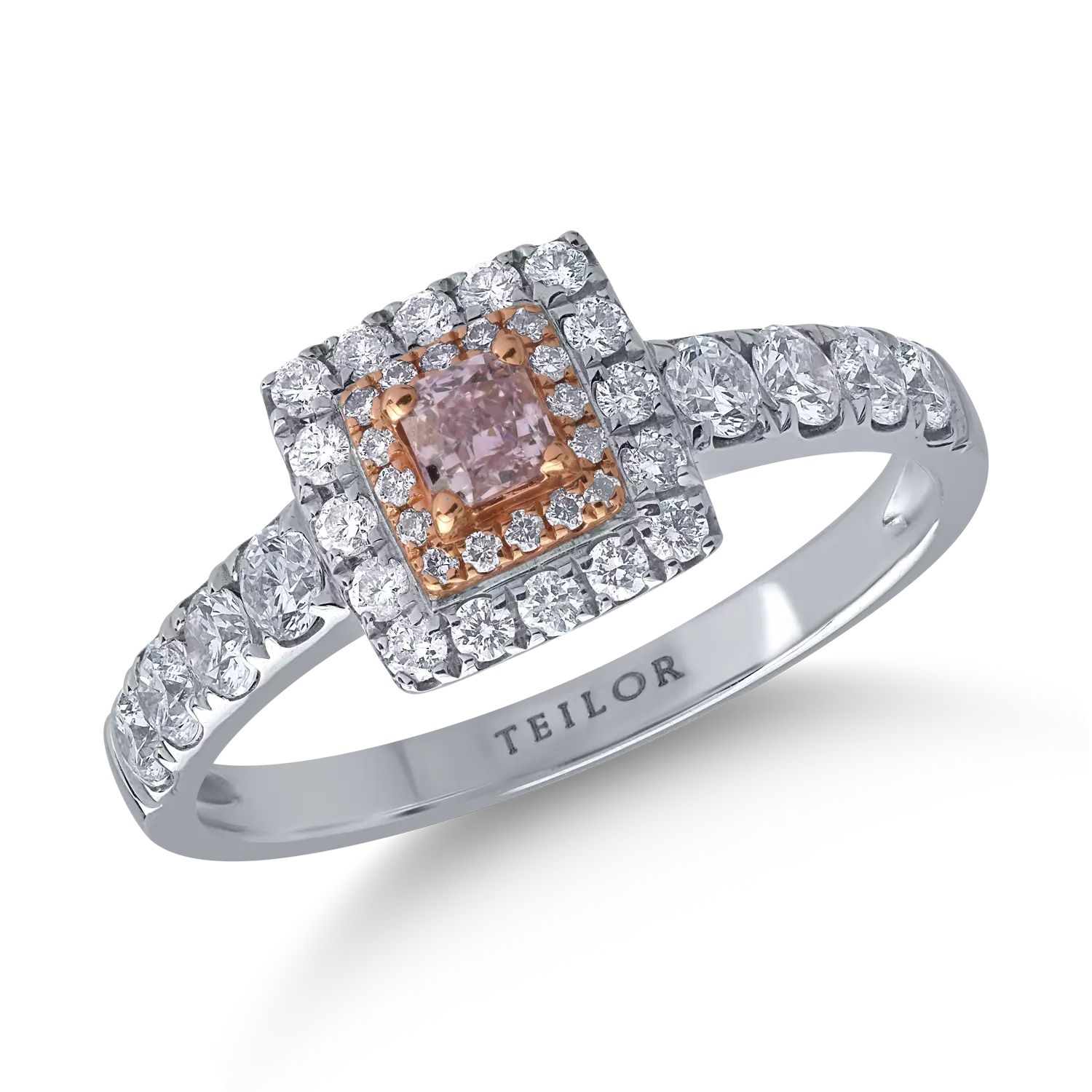 18K fehérarany gyűrű 0.78ct gyémántokkal