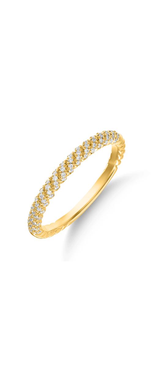 Gyűrű 14K-os sárga aranyból 0.17ct gyémánttal