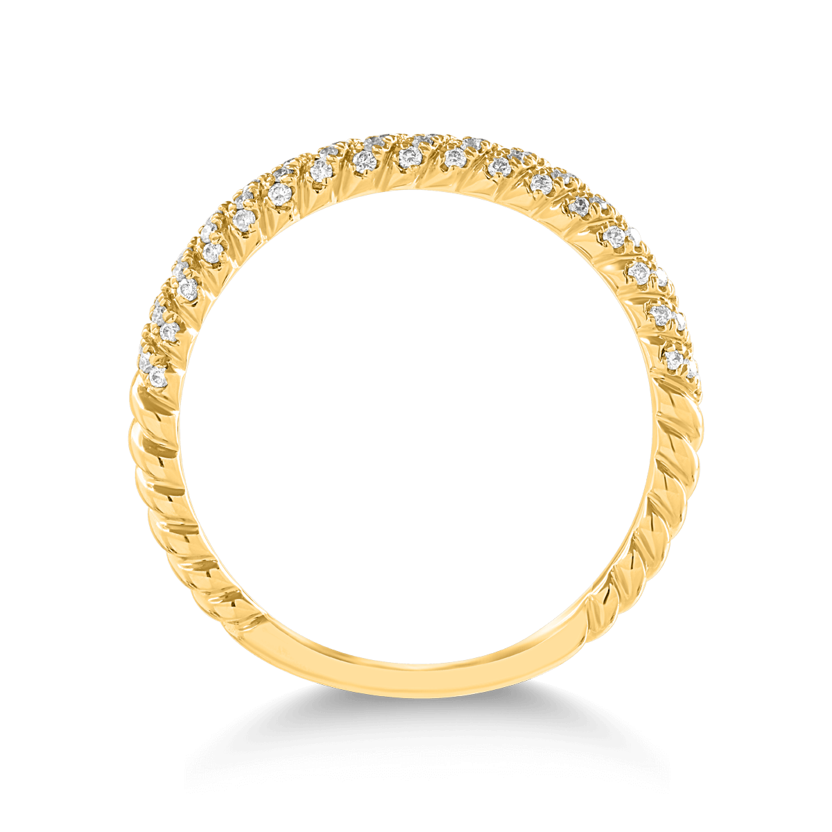 Poze Inel din aur galben de 14K cu diamante de 0.18ct