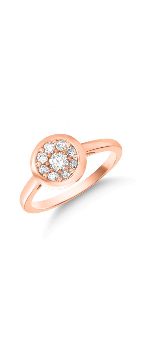 Gyűrű 14K-os rózsaszín aranyból 0.43ct gyémánttal